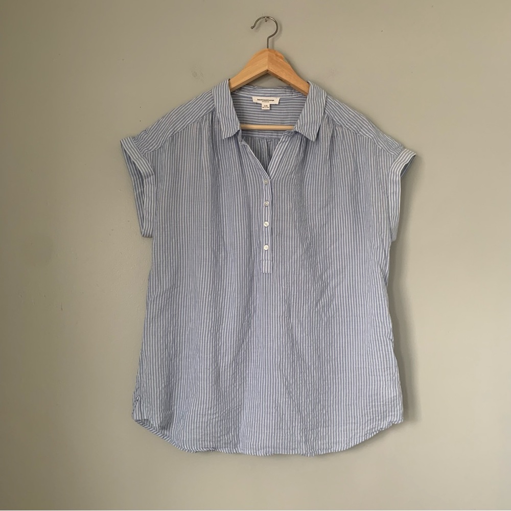 BeachLunchLounge Short Sleeve Striped Pull Over Top